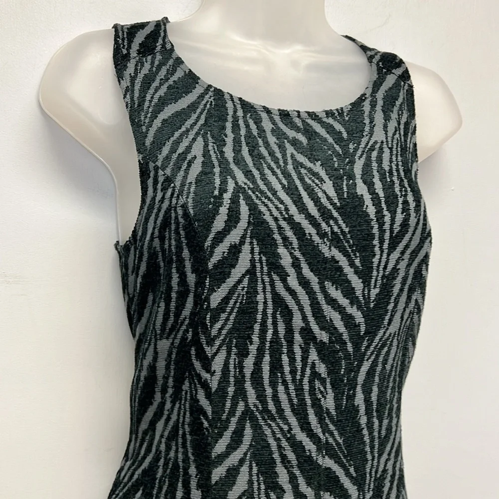 Free People Mini Fit & Flare Chenille Zebra Print Drop Waist Dress Size 4